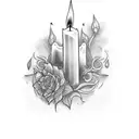 candle tattoo design idea