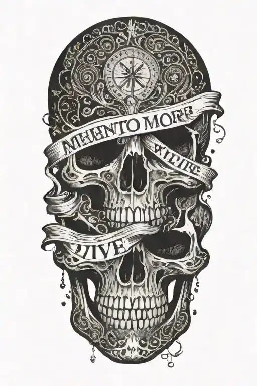 memento mori memento vive featuring text tattoo design idea