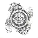Design a dotwork tattoo featuring a quote from a famous stoic philosopher like Seneca or Marcus Aurelius tattoo design idea