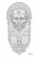 memento mori memento vivere featuring text and picture of seneca tattoo design idea