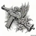 Angel AK-47 tattoo design idea