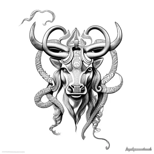 Aquarius with taurus tattoo design idea