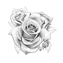 Taurus with roses tattoo design idea