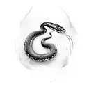 long snake with particles tattoo design idea