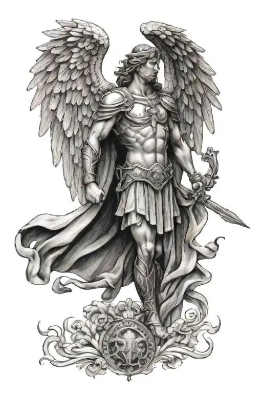 st michael archangel tattoo design idea