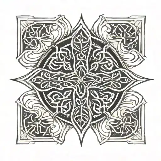 Ornamental Celtic Cross tattoo design idea