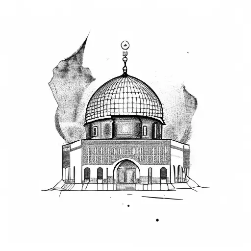 dome of the rock tattoo design idea