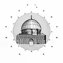 dome of the rock tattoo design idea