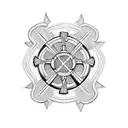firefighter Maltese cross with thin red line tattoo design idea