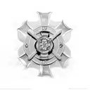 firefighter Maltese cross with a thin red line flag tattoo design idea