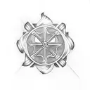 firefighter Maltese cross with a thin red line flag tattoo design idea