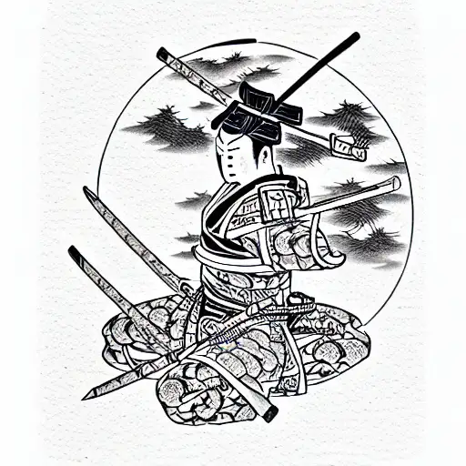 Hình xăm samurai đen trắng là sự kết hợp hoàn hảo giữa văn hóa Nhật Bản và phong cách tối giản hiện đại. Với đường nét rõ ràng, hình xăm này sẽ khiến bạn trông mạnh mẽ và tự tin. Hãy thưởng thức hình ảnh để cảm nhận được sự uyển chuyển của samurai đen trắng.