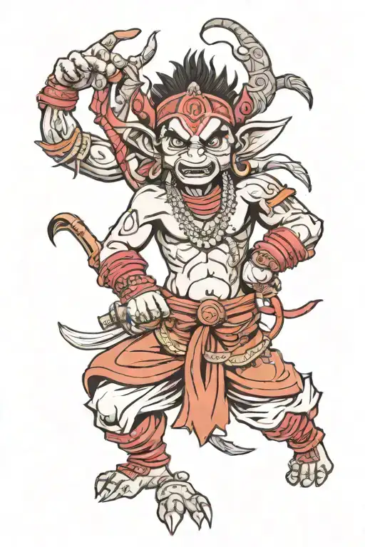 Asura indian full tattoo design idea