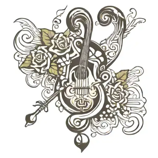 religious shoulder tattoo designs with music tattoo design idea
