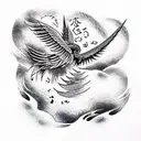 Icarus falling tattoo design idea