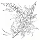 Infinity wheat-spike  tattoo design idea