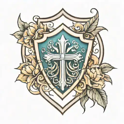 sheild with cocopelli tattoo design idea
