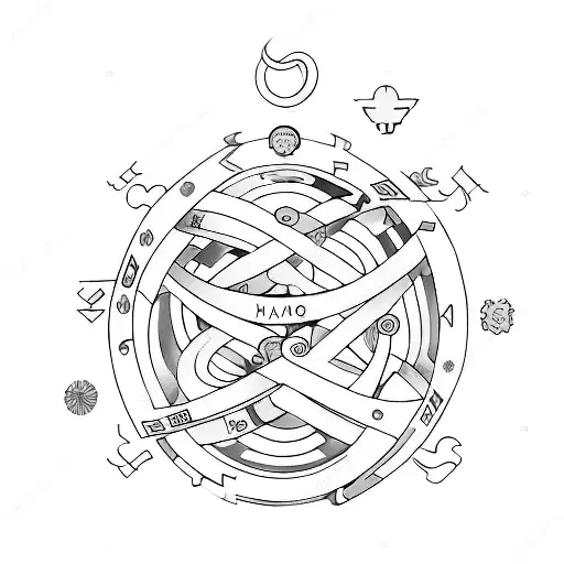 A whimsical representation of your kids' names intertwined with anagram puzzles tattoo design idea