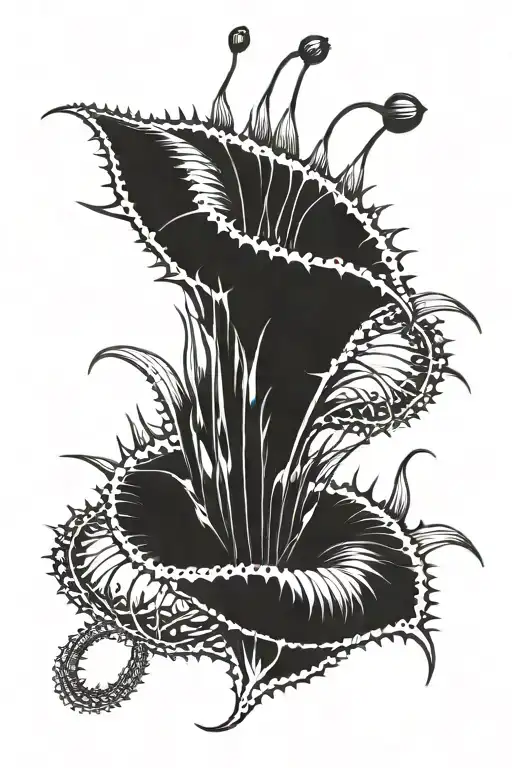 venus flytrap tattoo design idea