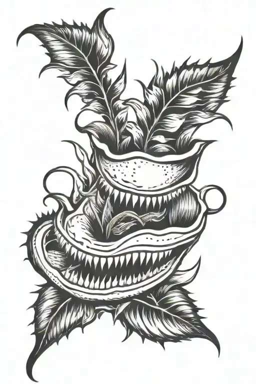 venus flytrap smoking weed tattoo design idea