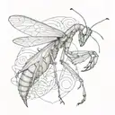 praying mantis tattoo design idea