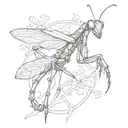 praying mantis tattoo design idea