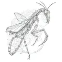 praying mantis tattoo design idea