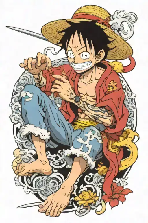 Luffy one piece tattoo design idea