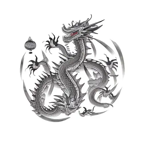 dragón chino tattoo design idea