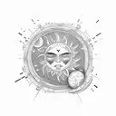 Sun and Moon tattoo design idea