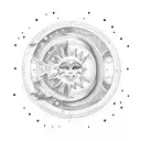 Sun and Moon tattoo design idea