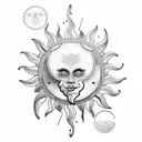 Sun and Moon tattoo design idea
