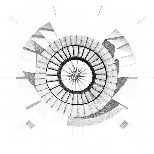 Spiral staircase with golden section proportions tattoo design idea