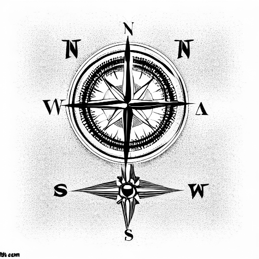 compass with emotions tattoo design idea