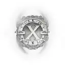 Anniversary date written in Roman numerals with Atlas as background  tattoo design idea