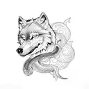wolf serpent  tattoo design idea