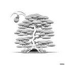 bonsai tree within a rectangle tattoo design idea