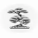 bonsai tree within a rectangle tattoo design idea