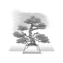 bonsai tree within a rectangle tattoo design idea