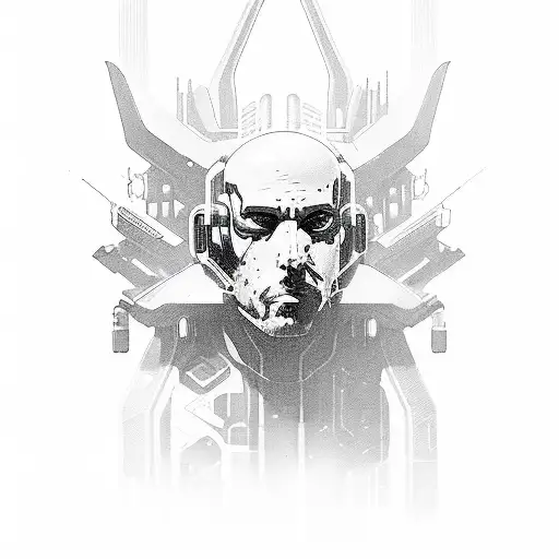 Cyberpunk 2077 Grim  tattoo design idea