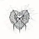 heart spider web tattoo design idea