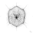 heart spider web tattoo design idea