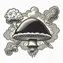 nuclear mushroom cloud tattoo design idea