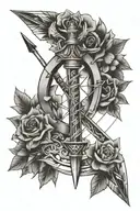 bow arrows tattoo design idea