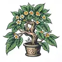 money tree growing tattoo design idea