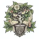 money tree growing tattoo design idea