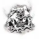 zombie crawling out of grave tattoo design idea