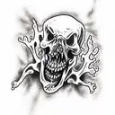 zombie crawling out of grave tattoo design idea