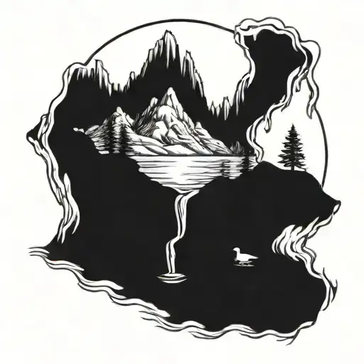 I was thinking, something maybe to do with hiking/caving/swimming/polar plunging, etc, like a cave behind a lake with so tattoo design idea