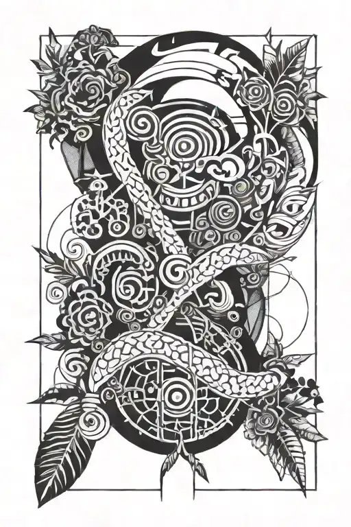 An abstract representation of resistance against authority, incorporating elements of Philippine tattoo style tattoo design idea
